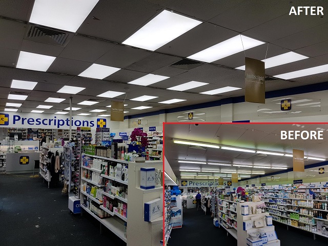 LED Shop Lighting, Power by Watts Electrician